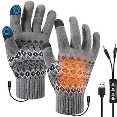 1 Pair USB Heated Gloves for Men Women Touchscreen Knitted Heating Gloves Hands Warmer Knit Gloves Warm Finger Gloves for Winter Gift Lightinthebox
