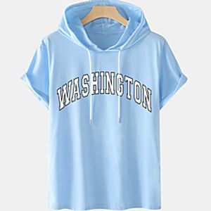 Men's Unisex Tee T shirt Hot Stamping Graphic Prints Letter Plus Size Short Sleeve Casual Tops Cotton Basic Designer Big and Tall White Blue Black miniinthebox
