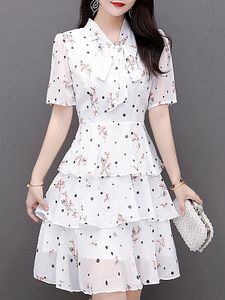 V-Neck Printed Skater Dress