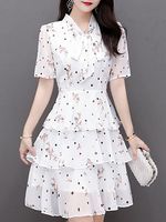 V-Neck Printed Skater Dress - thumbnail