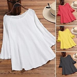 Women's Wavy Hem Tee T-shirt Crew Neck Cotton Solid Color Athleisure Shirt Half Sleeve Breathable Soft Comfortable Street Casual Daily Outdoor Looks Lightinthebox