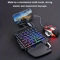 One-Handed Mechanical Gaming Keyboard RGB Backlit Portable Mini Gaming Keypad miniinthebox - thumbnail