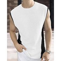 Men's Tank Top Vest Top Undershirt Sleeveless Shirt Color Block Crew Neck Outdoor Going out Sleeveless Clothing Apparel Fashion Designer Muscle Lightinthebox