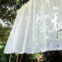 Cafe Kitchen Curtains Short Curtains 1 Pc Handmade Semi-Darkening Tulle Curtain Light Airy and Breathable White Nordic Curtain Valance for Balcony Door Garden Lightinthebox - thumbnail