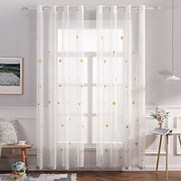 1 Panel Semi Sheer Voile Floral Embroidered Light Filtering Window Curtain Grommet Panels for Bedroom  Living Room miniinthebox - thumbnail
