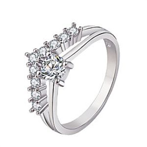 Ring 3D Silver Zircon Copper Silver-Plated Letter Fashion 1pc 7 8 9 / Women's / Promise Ring miniinthebox
