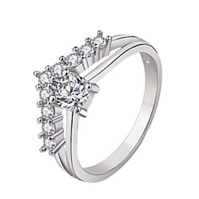 Ring 3D Silver Zircon Copper Silver-Plated Letter Fashion 1pc 7 8 9 / Women's / Promise Ring miniinthebox