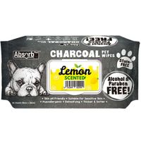 Absolute Pet Absorb Plus Charcoal Pet Wipes Lemon 80 Sheets