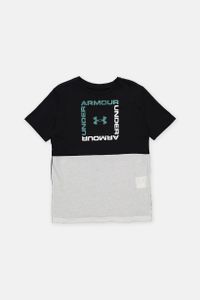Kids Boys Colorblock Brand Logo Print Tee  Black/White