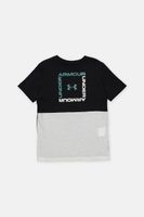 Kids Boys Colorblock Brand Logo Print Tee  Black/White - thumbnail