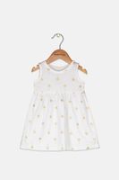Baby Girls Palm Tree Print Dress  White/Gold - thumbnail