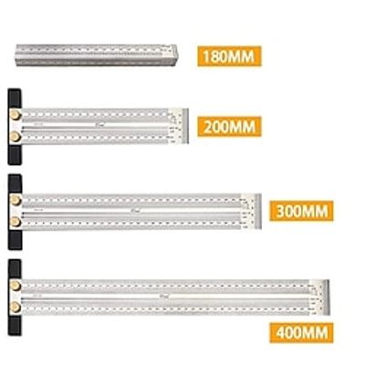 Precision Marking T Square Ruler, Stainless Steel Line Ruler Hole Scale Accurate Scribing Carpenter Mark Tool for Woodworking Furniture Production miniinthebox