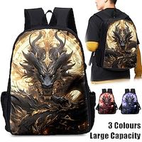 Men's Backpack 3D Print Commuter Backpack School Outdoor Daily Animal Polyester Large Capacity Breathable Lightweight Zipper Print Yellow Red Blue Lightinthebox - thumbnail