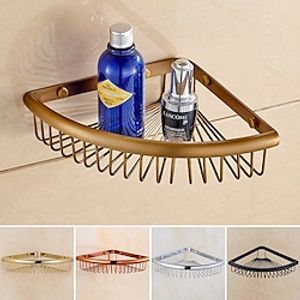 Shower Caddy Corner Basket Bathroom Shelf Antique Brass Bathroom Organizer Wall Mounted Storage miniinthebox