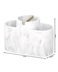 Inter design Dakota Divided Organizer White Marble & Satin