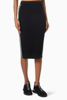 Logo Tape Pencil Skirt in Textured Nylon