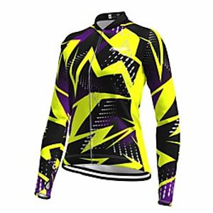 21Grams Women's Long Sleeve Cycling Jersey Spandex Yellow Bike Top Mountain Bike MTB Road Bike Cycling Quick Dry Moisture Wicking Sports Clothing Apparel / Stretchy / Athleisure miniinthebox