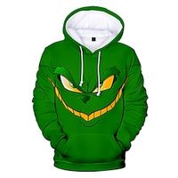 The Grinch Grinch Ugly Christmas Sweater  Sweatshirt Hoodie Print Front Pocket Graphic Hoodie For Men's Women's Unisex Adults' 3D Print 100% Polyester Party Festival Lightinthebox - thumbnail