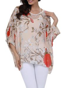 Chiffon Printed Beach Sun Protective Cover Up