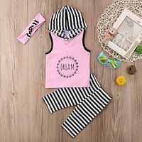 Toddler Girls' Clothing Set Sleeveless Blushing Pink Striped Print Active Regular 3-12 Years Lightinthebox - thumbnail