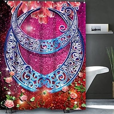 Valentine's Day Bathroom Deco Shower Curtain with Hooks Bathroom Decor Waterproof Fabric Shower Curtain Set with12 Pack Plastic Hooks miniinthebox