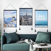 Landscape Printed Woven Bohemian Wall Tapestry Art Decor Blanket Curtain Hanging Home Bedroom Living Room Decoration Nordic Cotton Linen Tassel miniinthebox