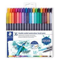 Staedtler Marsgraphic Double-Ended Watercolour Bruch Pens - Assorted Colours (Pack Of 36) - thumbnail