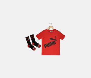 Kids Boys Graphic Print T-shirt and Crew Sock Set  High Risk Red