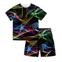 Kids Boys T-shirt  Shorts Clothing Set 2 Pieces Short Sleeve Black Graphic Print Street Sports Vacation Fashion Comfort Cool Daily 3-13 Years Lightinthebox - thumbnail