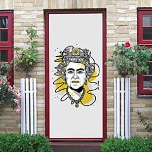 2pcs Self-adhesive Creative British Queen Door Stickers Living Room Diy Decorative Home Waterproof Wall Stickers Lightinthebox