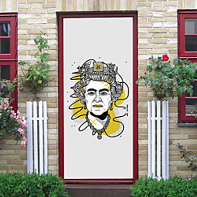 2pcs Self-adhesive Creative British Queen Door Stickers Living Room Diy Decorative Home Waterproof Wall Stickers Lightinthebox