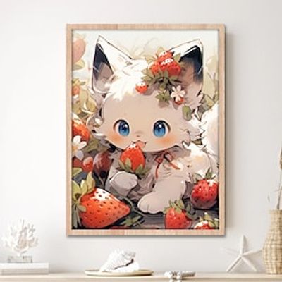 1pc Animal DIY Diamond Painting Cute Cat Diamond Painting Handcraft Home Gift Without Framee 20x30cm/8''x12'' miniinthebox