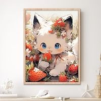 1pc Animal DIY Diamond Painting Cute Cat Diamond Painting Handcraft Home Gift Without Framee 20x30cm/8''x12'' miniinthebox - thumbnail