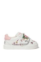 Mini Me Floral Leather Sneakers - thumbnail