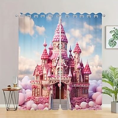 2 Panels Candy Castle Curtain Drapes Blackout Curtain For Living Room Bedroom Kitchen Window Treatments Thermal Insulated Room Darkening Lightinthebox