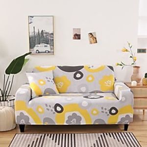 Floral Gray Print Dustproof All-powerful  Stretch Sofa Cover Super Soft Fabric with One Free Boster Case miniinthebox