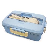 Eazy Kids Wheat Straw Leakproof Eco Bento Lunch Box - Blue - 1000ml