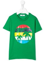 Msgm Kids graphic-print crew neck T-shirt - Green - thumbnail