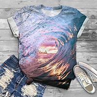 Women's Plus Size Tops T shirt Graphic Abstract Print Short Sleeve Crewneck Basic Blushing Pink Big Size XL XXL 3XL 4XL 5XL Lightinthebox - thumbnail