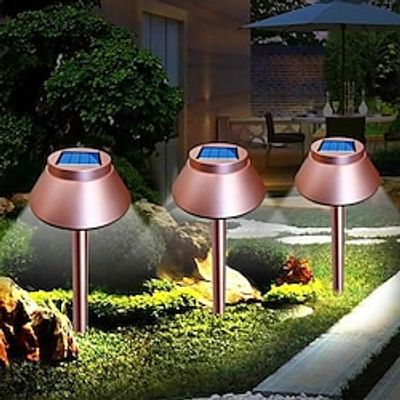 Solar Lawn Lights Outdoor Waterproof Courtyard Garden Villa Balcony Layout Decorative Atmosphere Bronze Light and Shadow and Floor Mounted Light 1PC Lightinthebox