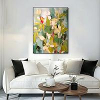 Handmade Oil Painting Canvas Wall Art Decoration Knife Drawing Colorful Flowers Abstract for Home Decor Rolled Frameless Unstretched Painting Lightinthebox