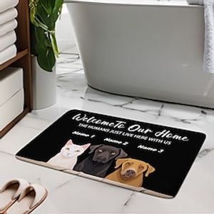 1PC Pet Welcome Series Diatomaceous Earth Bath Mat Soft Mat Rubber Anti-Slip Fast Dry Super Absorbent Thin Bathroom Mat for Under Door - Bathroom Floor Mat Rug Bathtub Front Shower Mat Sink Lightinthebox