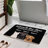 1PC Pet Welcome Series Diatomaceous Earth Bath Mat Soft Mat Rubber Anti-Slip Fast Dry Super Absorbent Thin Bathroom Mat for Under Door - Bathroom Floor Mat Rug Bathtub Front Shower Mat Sink Lightinthebox - thumbnail