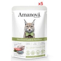 Amanova Wet Cat Sterilised Lamb & Sardines - 85G Pack Of 5