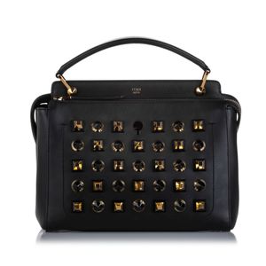 Studded Dotcom Leather Satchel