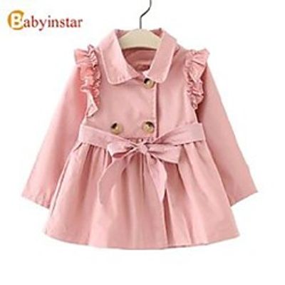 babyinstar new spring girls clothe double breasted trench outwear fashion jacket children clothing kids female outfit girls coat y0810 Lightinthebox