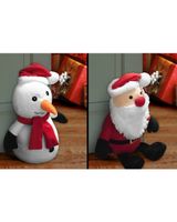 Homesmiths Christmas Door Stop Santa & Snowman Assorted 1 Piece