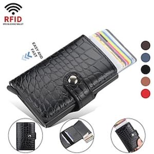 Credit Card Holders Crocodile Pattern Men ID Card Holder Wallet Case Anti RFID Blocking Protection Slim Mini Small Wallets Money Bag Purses Lightinthebox