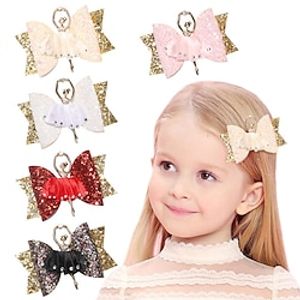 Toddler Girls' Active School / Formal / Outdoor Cartoon / Sequin Sequins / Bow Cotton Hair Accessories Black / White / Yellow One-Size miniinthebox