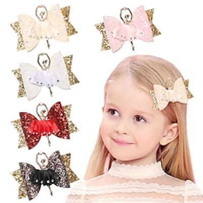 Toddler Girls' Active School / Formal / Outdoor Cartoon / Sequin Sequins / Bow Cotton Hair Accessories Black / White / Yellow One-Size miniinthebox